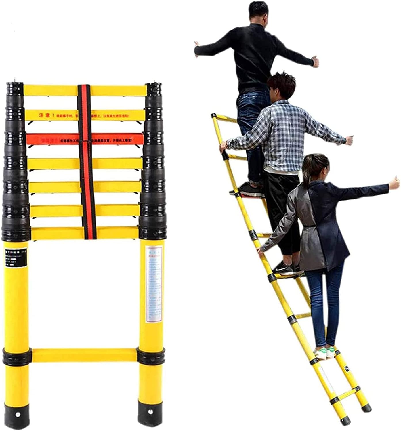 Fiberglass Telescoping Ladder, Heavy Duty Folding Ladders, Laod 150kg
