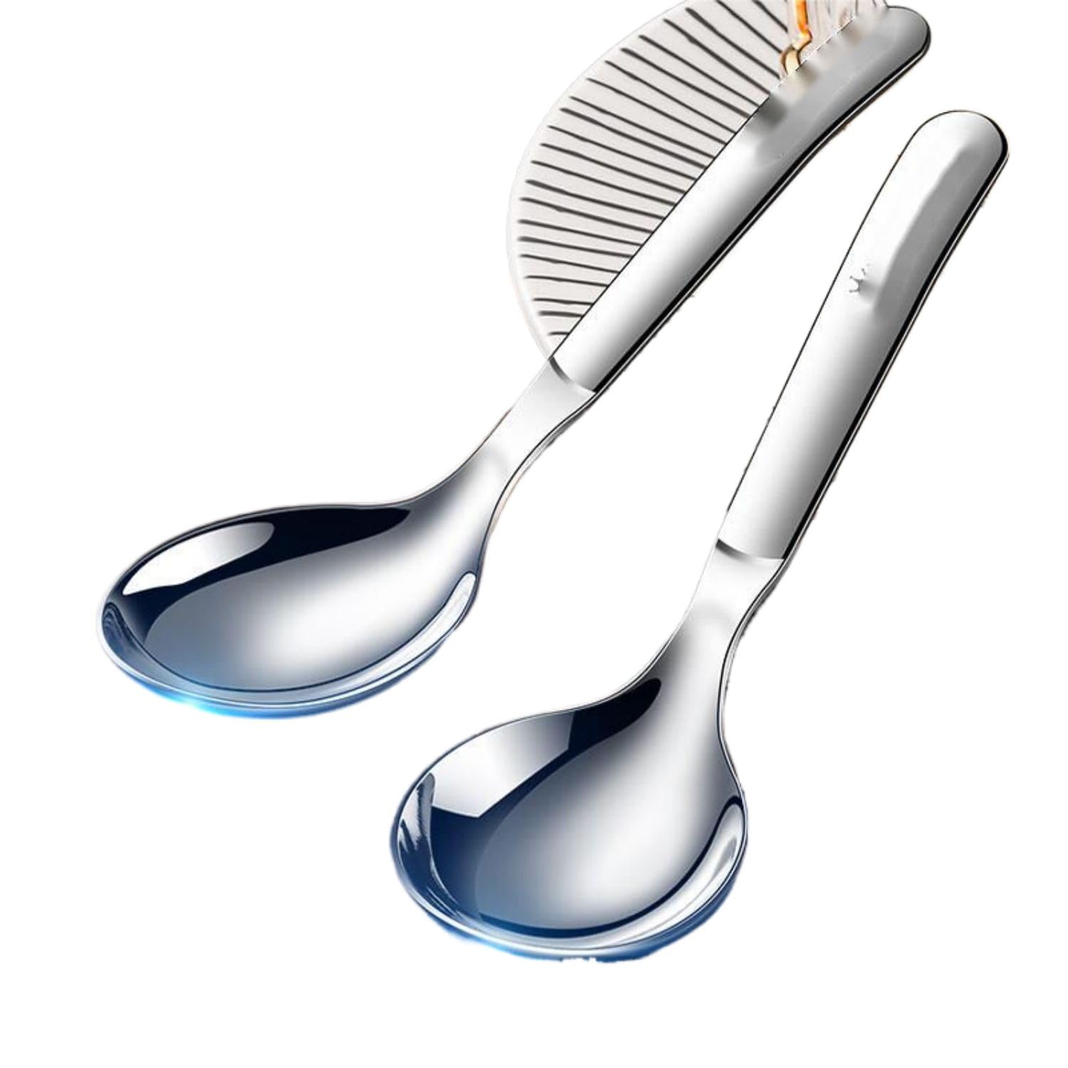 Amazon.com: 316不锈钢圆头勺吃饭圆头大汤勺汤匙家用调羹韩式喝汤餐