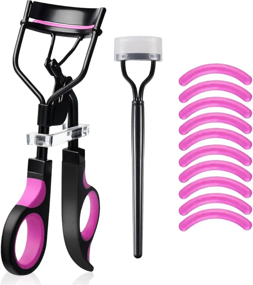 Modelador de cílios com pente, modelador de cílios profissional, kit de ferramentas aplicador de rímel para mulheres, com 10 refis de silicone de substituição para uso doméstico e em viagens