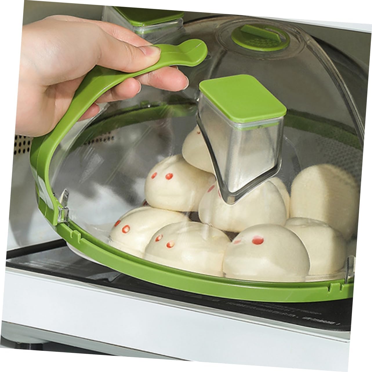 OUNONA Microwave Splatter Cover Steamer High-temperature Resistant Kitchen Accessory Prevents Food Splatters and Preserves Flavor Easy to Clean and Maintain for Home Cooking