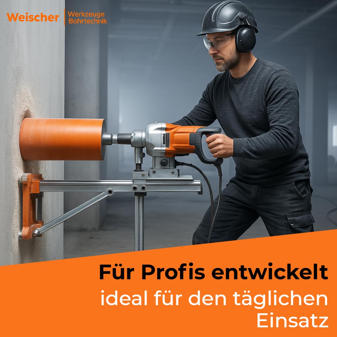 Weischer® - Diamantbohrkrone Kernbohrkrone Ø 162 mm | 400 mm Gesamtlänge | 1 ¼ Zoll Aufnahme | Bohrkrone Kernbohrer Diamantbohrer für Beton, Mauerwerk, Stein, Ziegel | langlebig & präzise