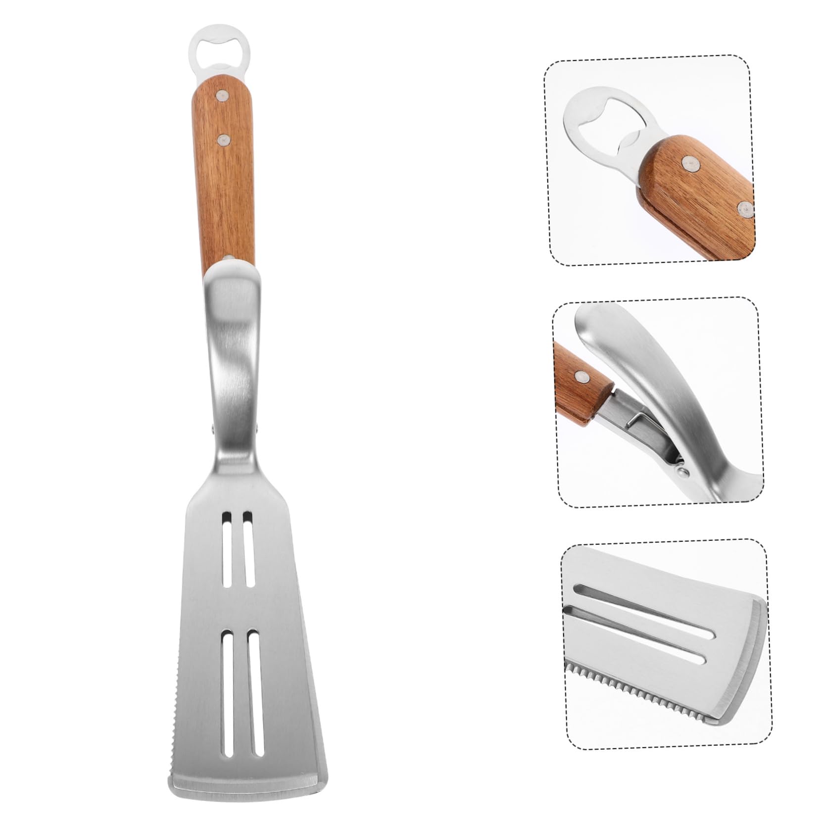 PRETYZOOM 2piezas De Cocina Inoxidable Mango De Madera Tongs Resistentes Para Barbacoa y Alimentos Para Cocinar y Pan
