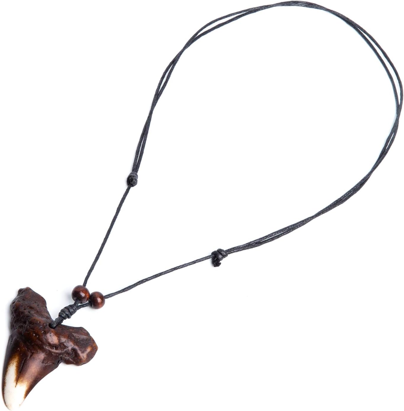 Shark Tooth Necklace for Mens Surfer Necklace Hawaiian Beach Surfer Jewelry - Adjustable Cord Necklace - Image 3