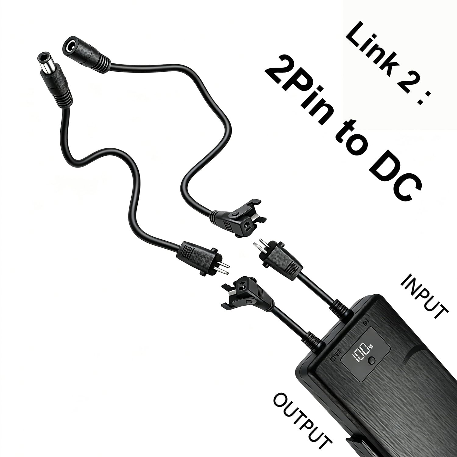 Câble D'extension DC-Connecteurs Mâles et Femelles de 2.1mm x 5.5mm pour Adaptateur d'alimentation pour Elévateur Electrique 29V 2A-Câble de Transformateur Plat DC-Convertisseur