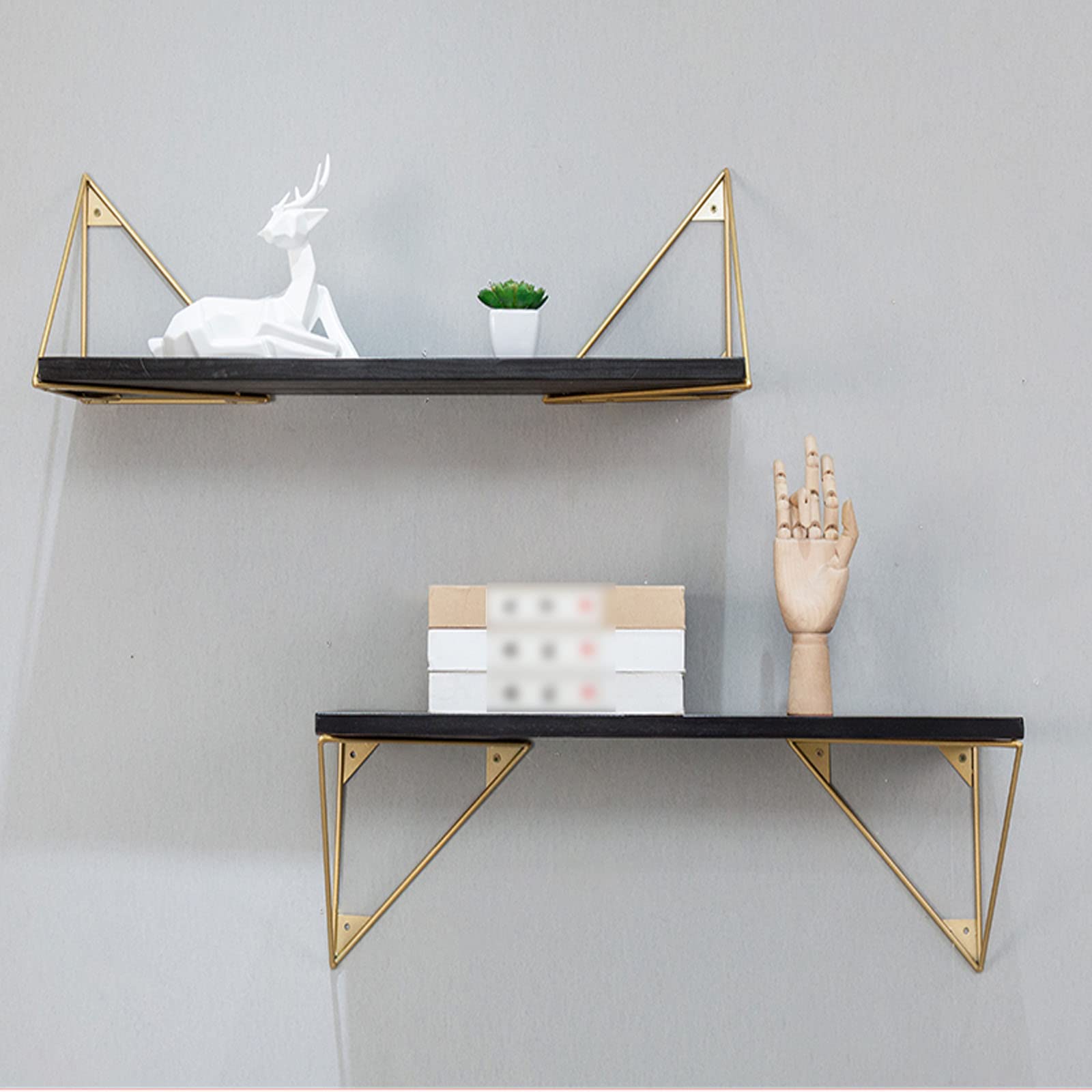 2 Staffe per Mensole Triangolari A Parete,Reggimensola Da Cucina Creative,Sstaffe Angolari Decorative Fisse Premium,Staffa Salvaspazio Fai Da Te,Tre Colori Opzionali (25cm/9.8in)