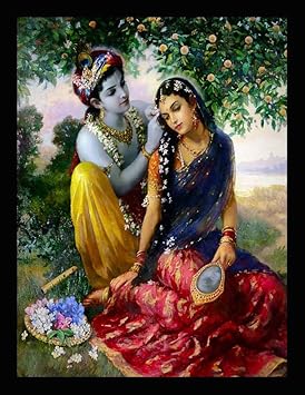Prem Art and Craft Radha Krishna 9x12inch MDF Wooden Photo Frame