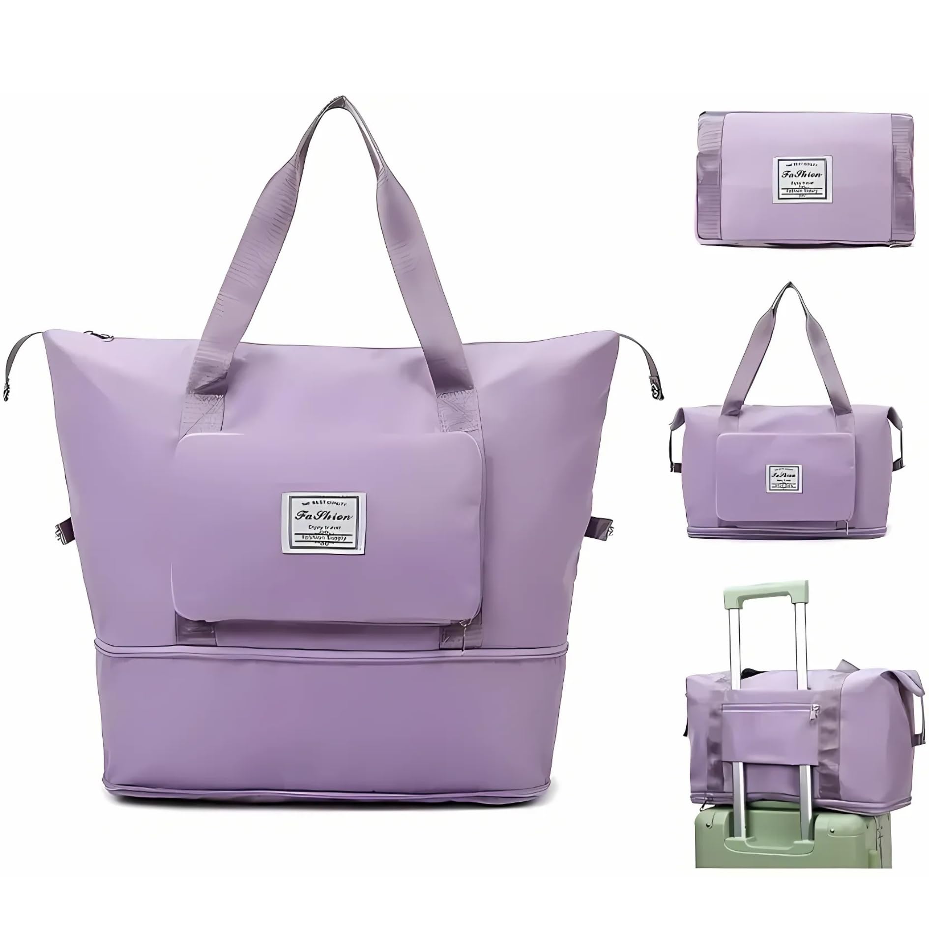 SB Creations Lavender Expandable Travel Duffel Bag | Waterproof, Lightweight & Foldable Gym, Luggage, Weekend Bag for Women & Girls-image-36
