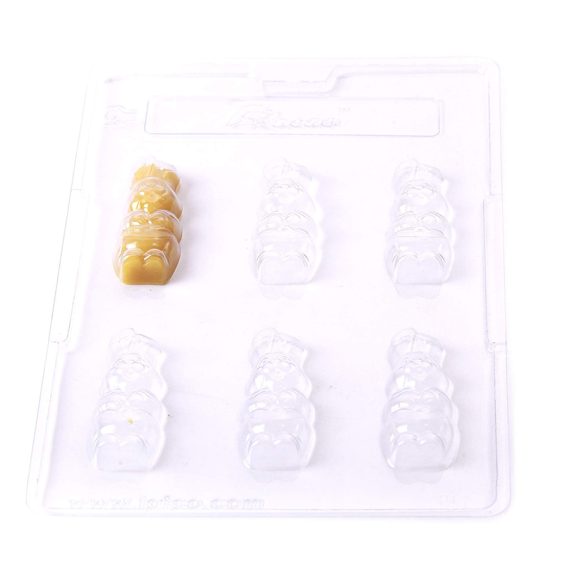 Cacao Easter Bunny Chocolate Mould 6 Cavity, PVC, Transparent, 17 x 26 x 1.5 cm