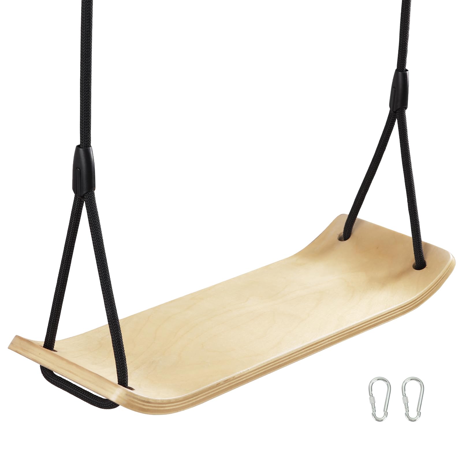 PELLOR Holzschaukel Outdoor für Kinder und Erwachsene, Schaukelsitz Holz mit höhenverstellbarem Seil, Garten Schaukel für Innen und Außenbereich, maximale Belastung 150 kg