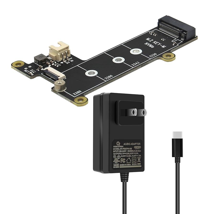 Raspberry pi 5 8GB, Geekworm 電源、X1001 他 Amazon.com: Geekworm X1001 PCIe M.2 Key-M NVMe SSD PIP PCIe