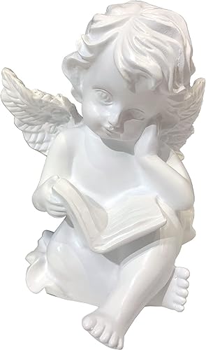 Miniatura 3 de Estatua de ángel de lectura de 6.5 pulgadas, estatua de ángel de lectura para estantes de libros, estatuilla de ángeles de ángeles para decoración