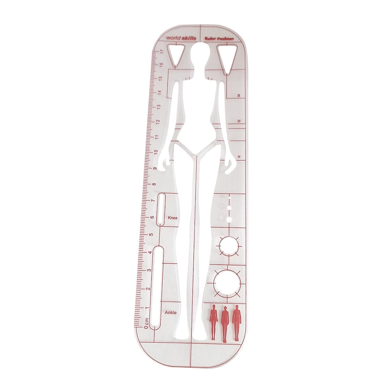 Qlecxzi Women's Fashion Illustration Template Ruler With Unique Measurements Providing Tailors Experience In Clothing Designing Dressmaker Ruler Sewing Marking
