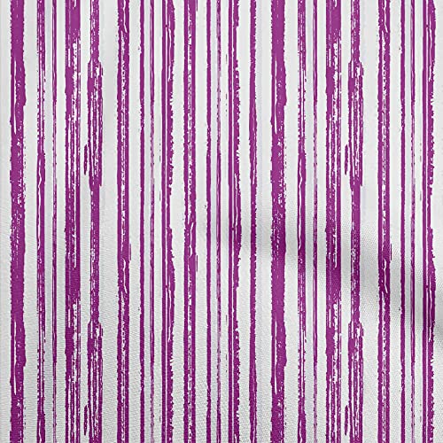 oneOone Rayon Purple Fabric Striped Line Sewing Material Print Fabric By The Yard 56 Inch Wide