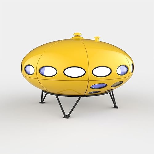 Lámpara de mesa Space Age, LED que cambia de color, 3 modos de luz, recargable por USB, luz ambiental inalámbrica (amarillo)