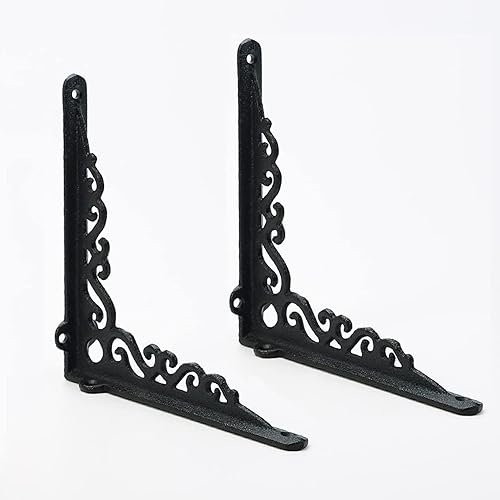 Miniatura 3 de Sungmor Soportes de estante de hierro fundido resistentes a la corrosión, resistentes a la corrosión en ángulo recto de 90 para colgar en la pared,
