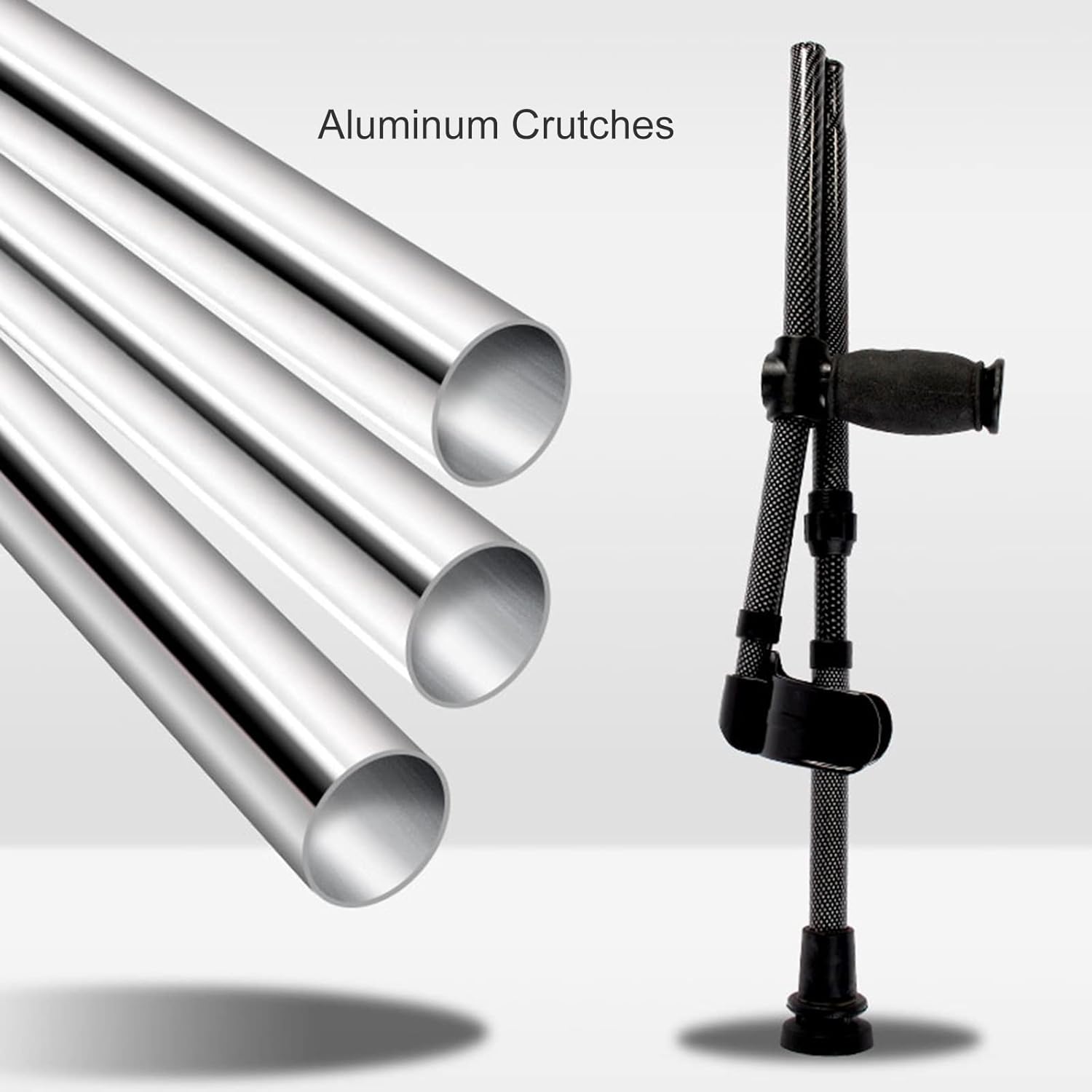 Forearm Crutches, Adjustable Height and Handle Crutches, Spring Shock-Absorbing Walking Crutches, for Elderly, Handicapped, and Disabled Users