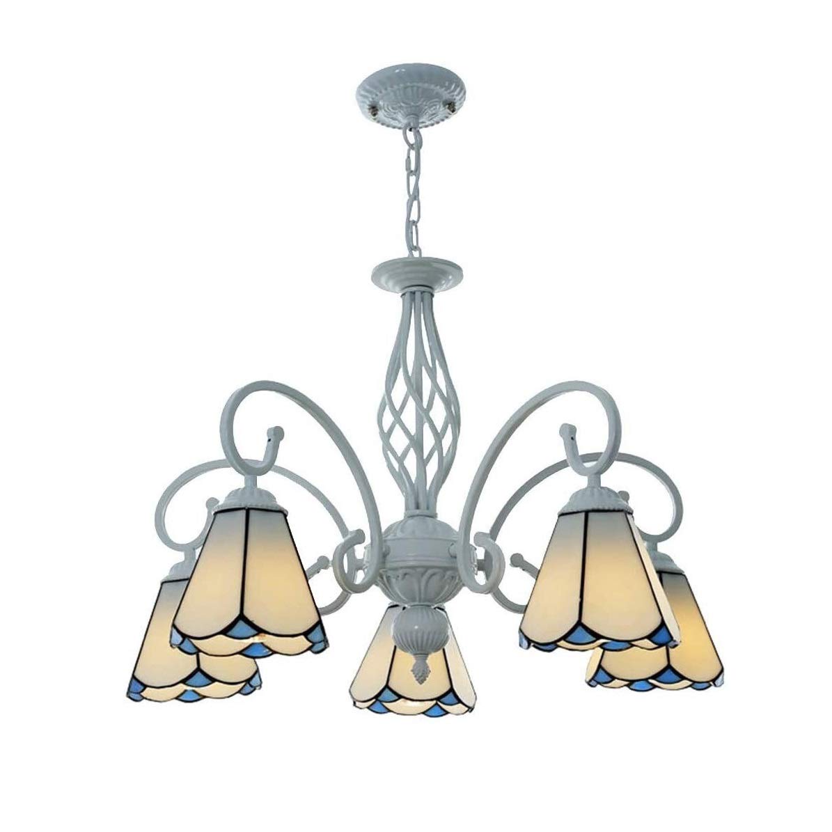SYAXVOM Ceiling ht Chandelier Vintage Mediterranean Pendant hts Handmade Stained Glass hting Fixture for Bedroom Living Room Cafe Bar (Size : 6)