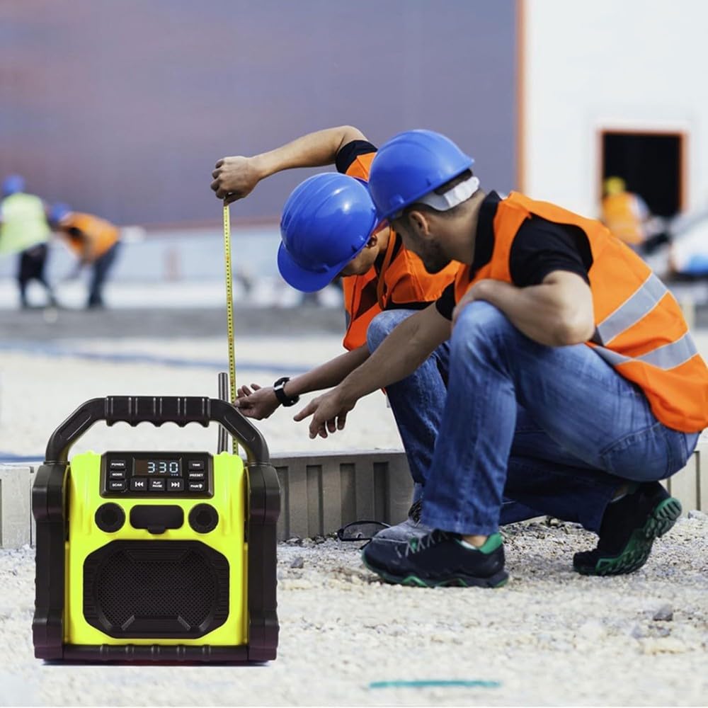 Radio Portátil para Exteriores, Radio Bluetooth Portátil, Radio Despertador FM Impermeable IP66 con Luces LED para Pesca, Fiesta y Camping.