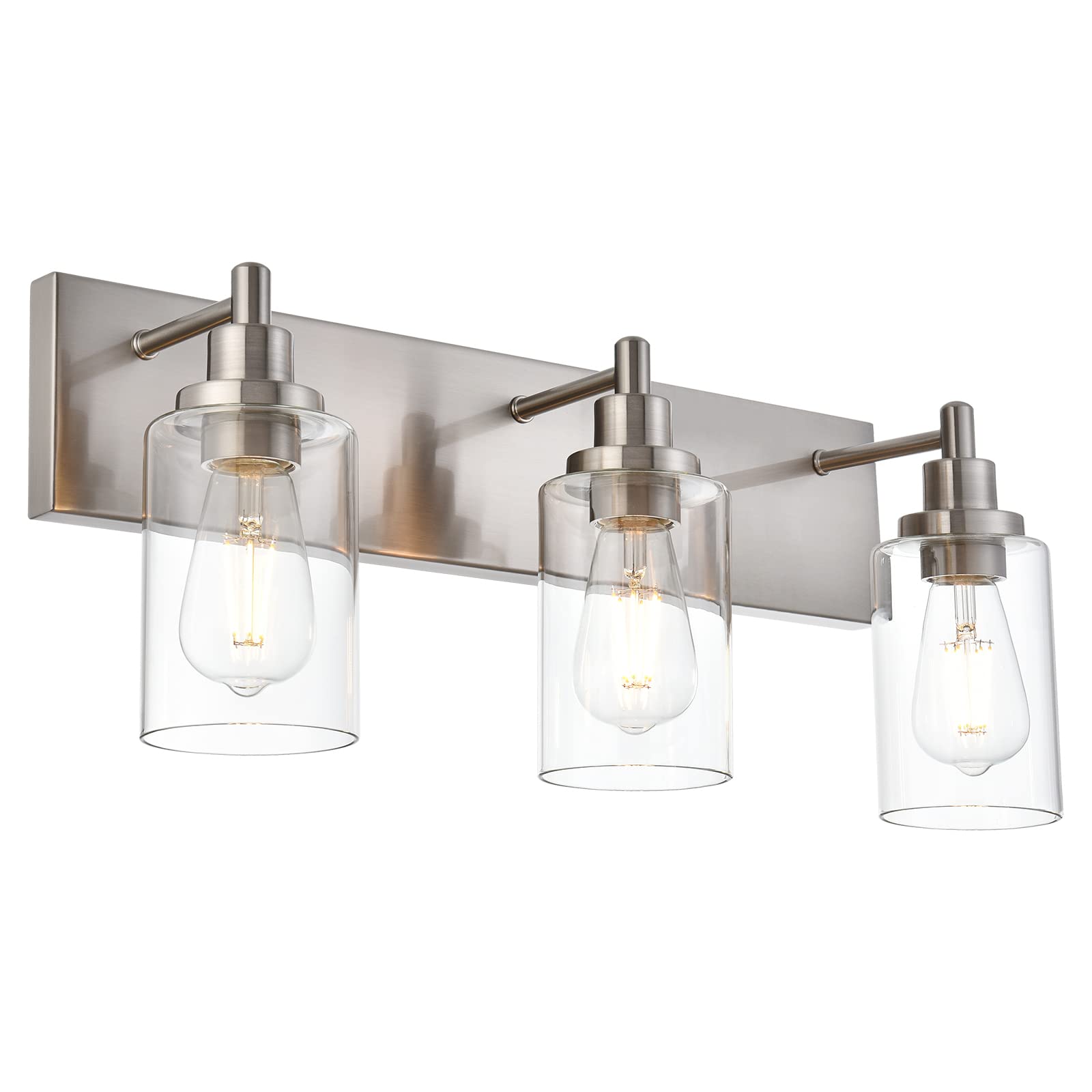 Photo 1 of *BRAND NEW* MELUCEE Brushed Nickel Bathroom Light Fixture with Clear Glass Shade