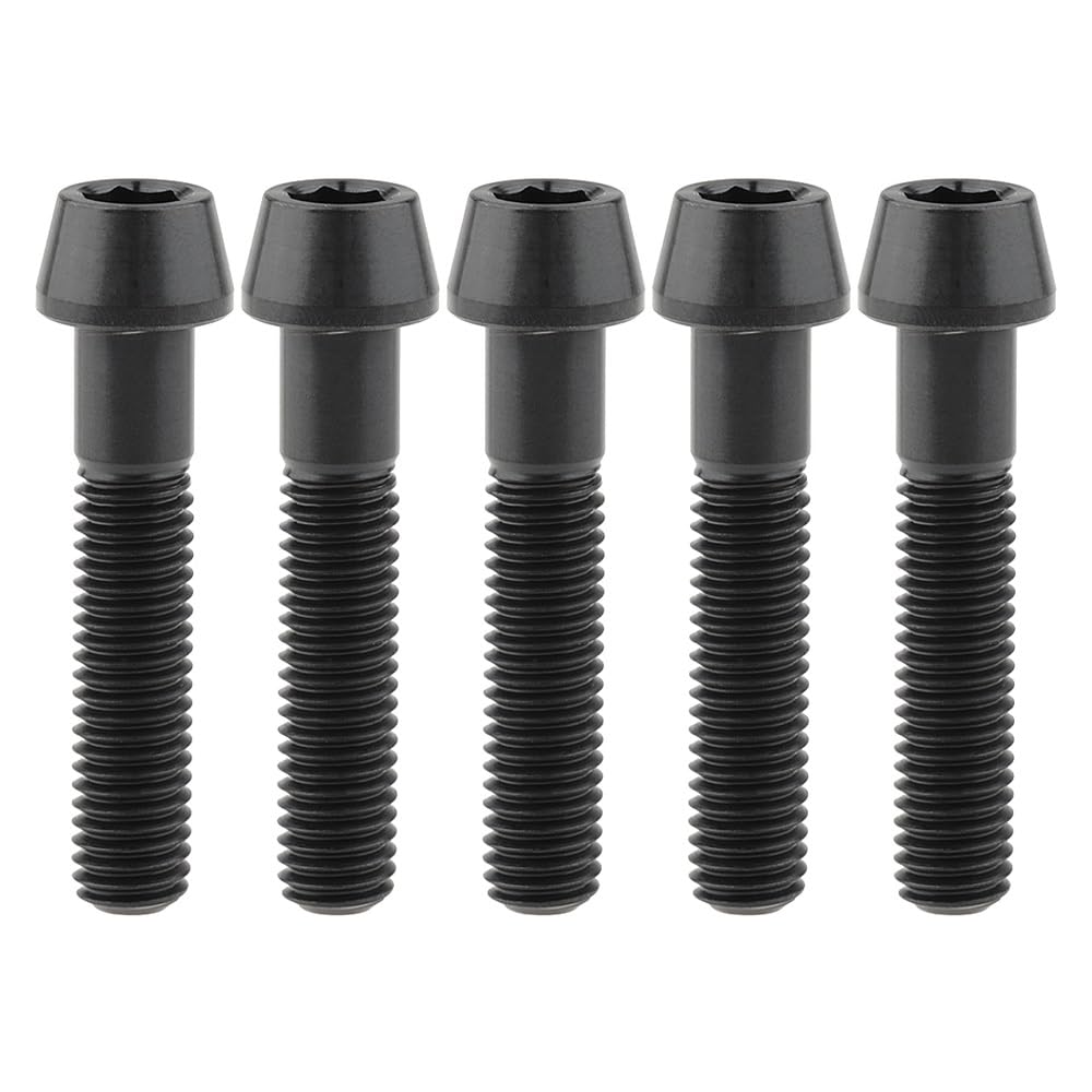 5 bulloni a testa conica in titanio grado M8 15-50mm(Black,45MM-M8)