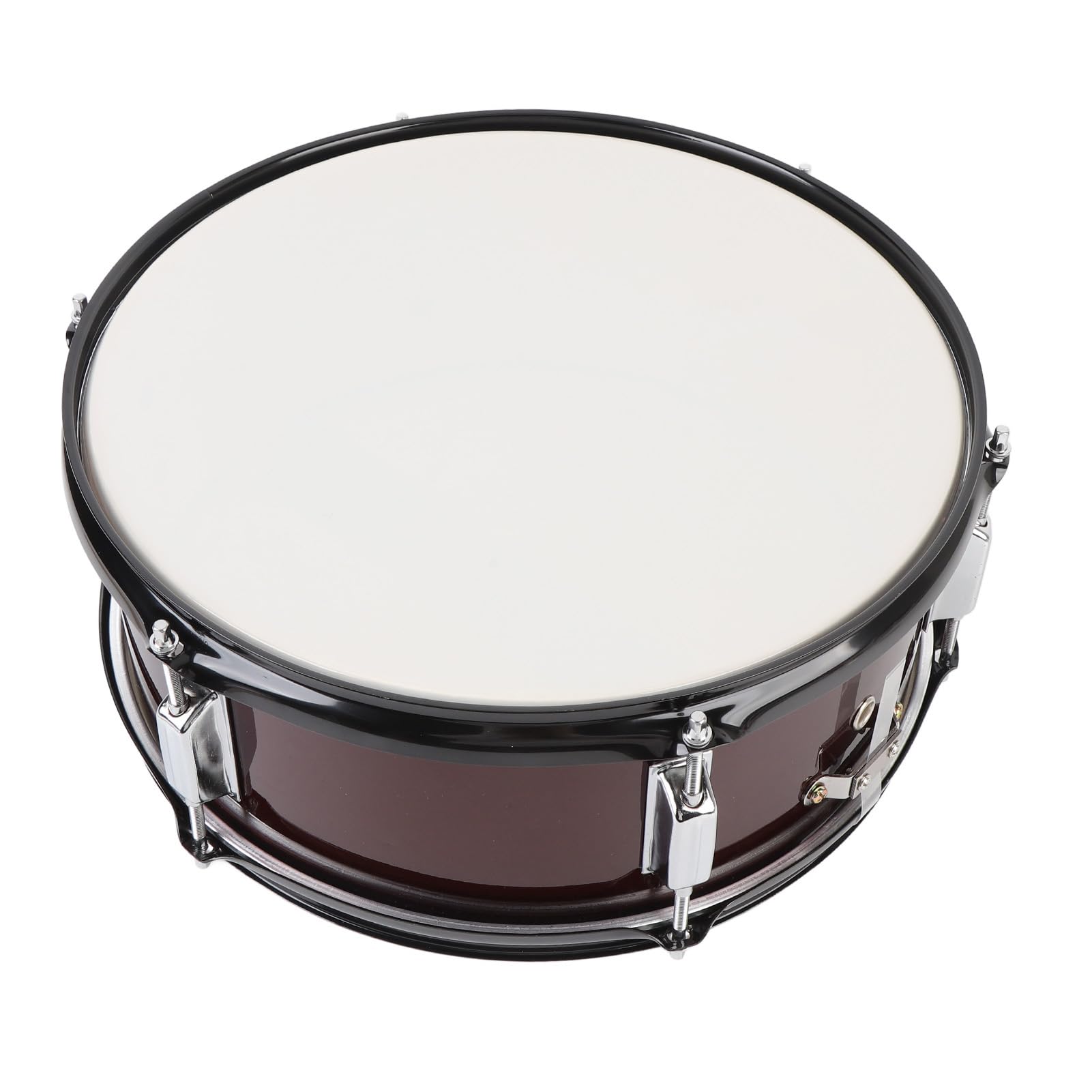 Dilwe 14x5,5 Zoll Snare Drum, Blau-transparentes Polyester-Trommelfell mit Kanten aus Aluminiumlegierung und Weinrotem Metallgehäuse, mit 6-Loch-Design und 45-Grad-Lagerkante für