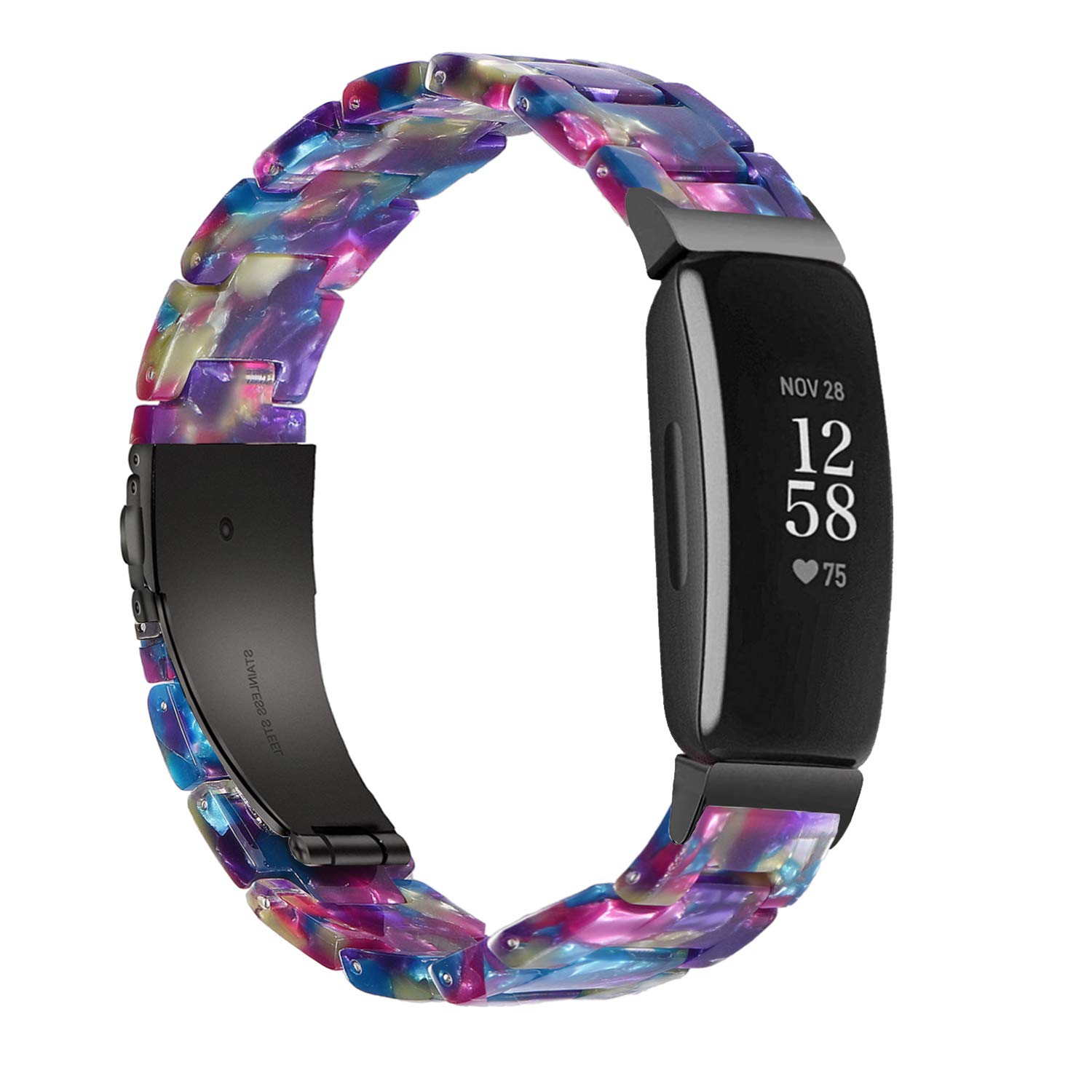 WongetoCompatible with Fitbit Luxe/Luxe SE Straps for Women Girls, Resin Wristband Strap with Stainless Steel Buckle Replacement Bands for Fitbit Luxe accssorises