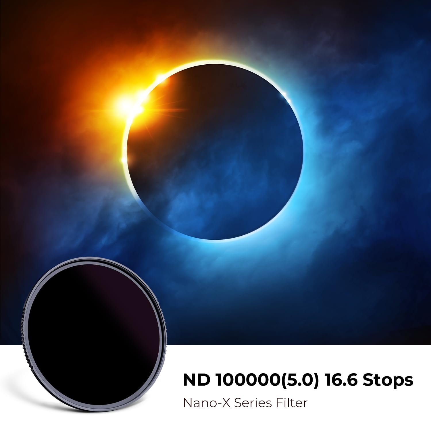 K&F CONCEPT Ø67mm Filtre ND100000 (16.6 f-Stops/5.0) Densité Neutre HD Nano-revêtements Étanche Anti des Rayures pour Prendre des Photos d'éclipse annulaire de Soleil Solaire