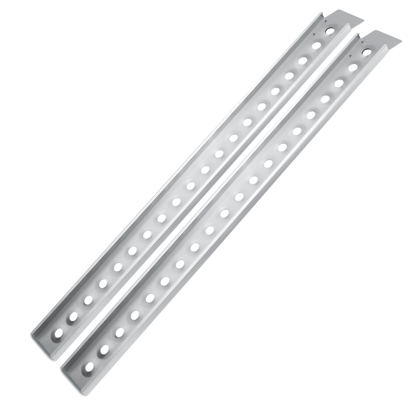 Wiltec Silver-Coloured 2X Loading Ramp Scooter Ramp Atv Quad Portable Aluminium 192Cm 364Kg (75.6X6.6 Inches 800Lbs)