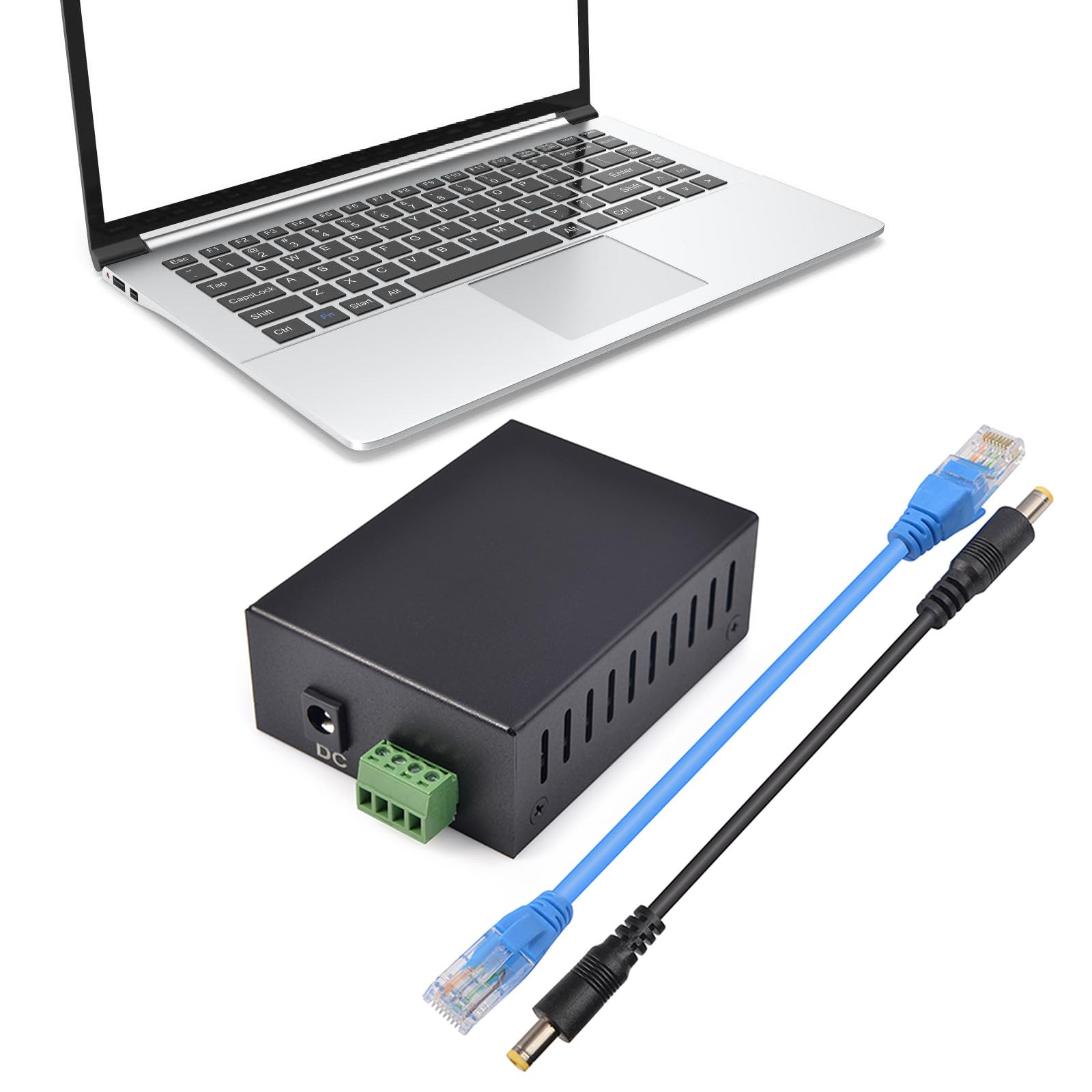 Boîtier répartiteur d'alimentation Ethernet 12 V 5 A Boîtier en métal RJ45 Séparateur d'alimentation pour appareils réseau via Ethernet Splitter