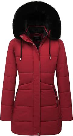 MOERDENG Women's Long Waterproof Winter Puffer Coat