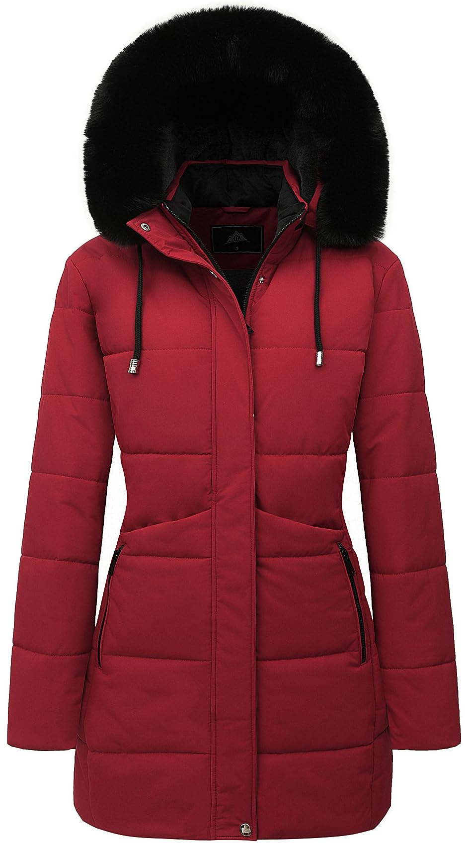 MOERDENGWomen's Winter Puffer Coat Thicken Fleece Lined Down Jacket Waterproof Faux Fur Detachable Hooded Parka