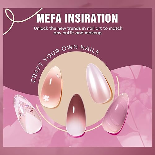 Miniatura 6 de MEFA Juego de esmaltes de uñas de gel, 12 colores de otoño e invierno, nude, neutro, negro, blanco, nude, rosa, borgoña, rojo, gris, colección de