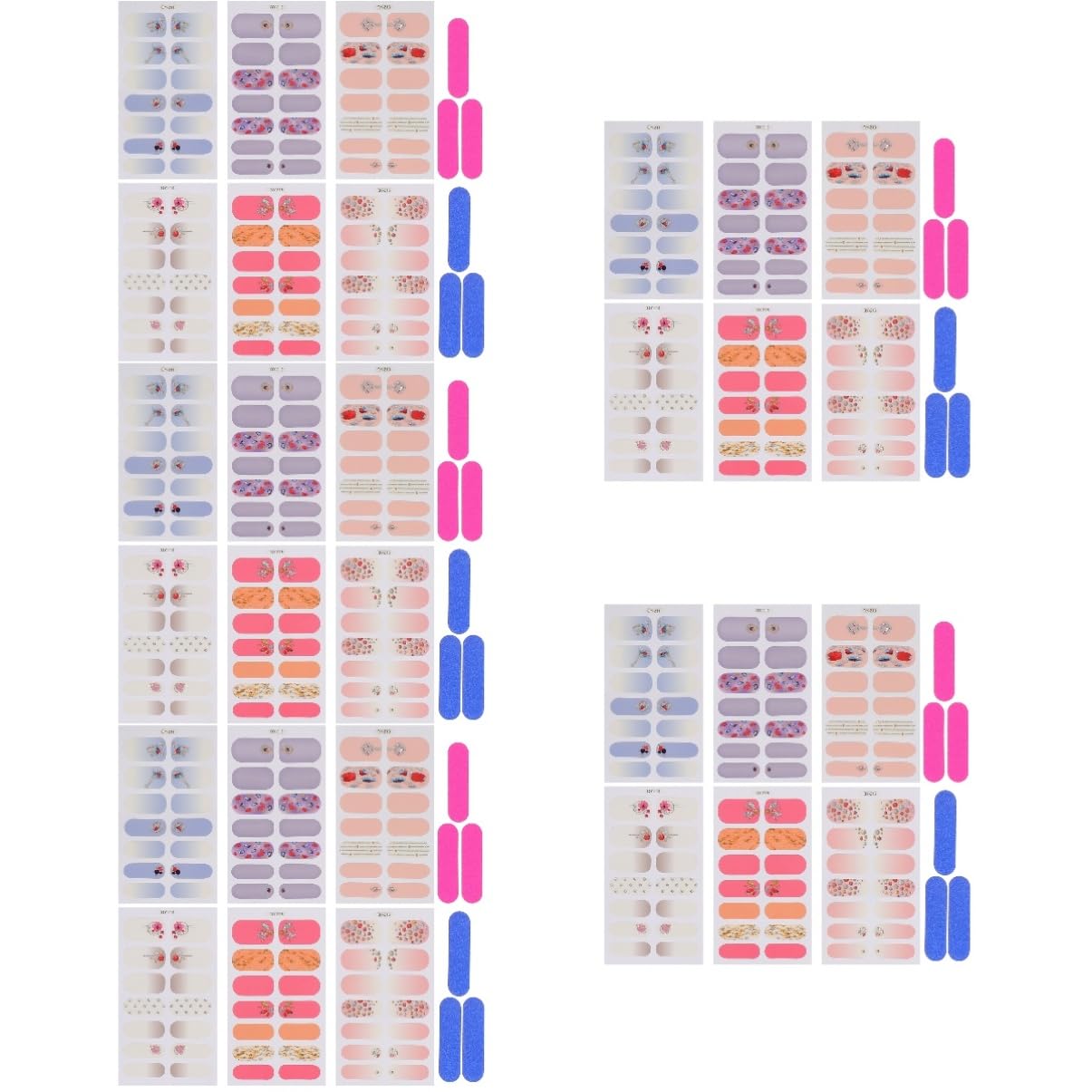 5 Set Adesivi Per Unghie Con Artificiali Autoadesivi Per Nail Art Decorazioni Durable E Facili Applicare Per Unghie Semipermanenti Per Occasione 6 Fogli*5