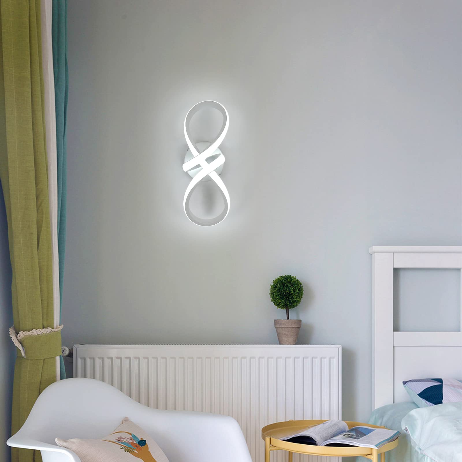 DAXGD Moderne LED Deckenleuchte – 20W, 6500K, Gebogenes Design, Für Wohnzimmer, Schlafzimmer & Küche