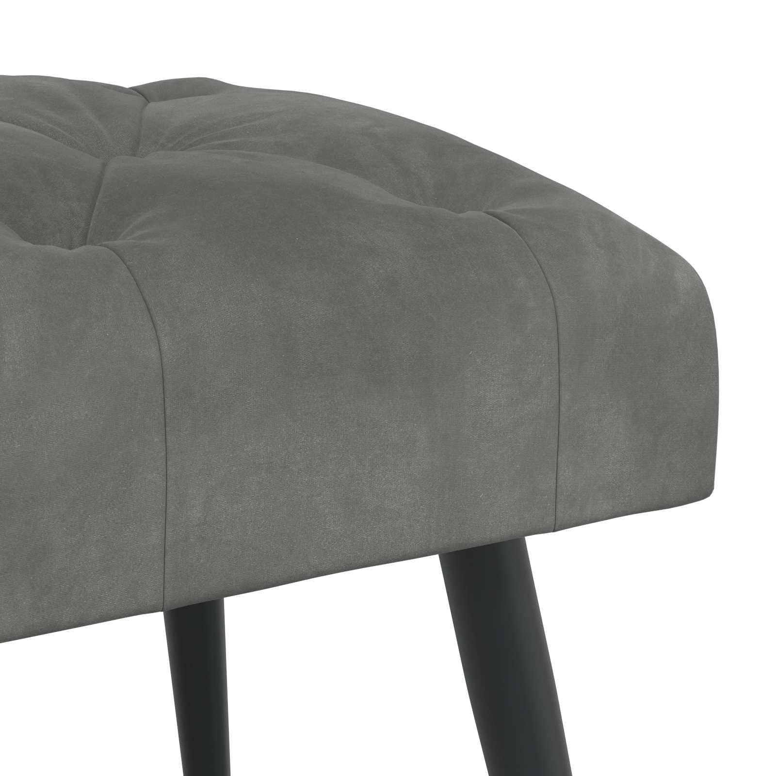 Panchina in Velluto con Bottoni Grigio Scuro 60x40x45 cm