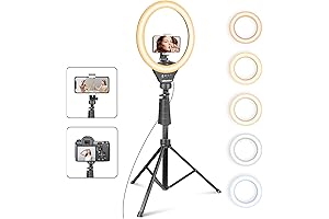 UBeesize 12” Portable LED Ring Light with Tripod Stand