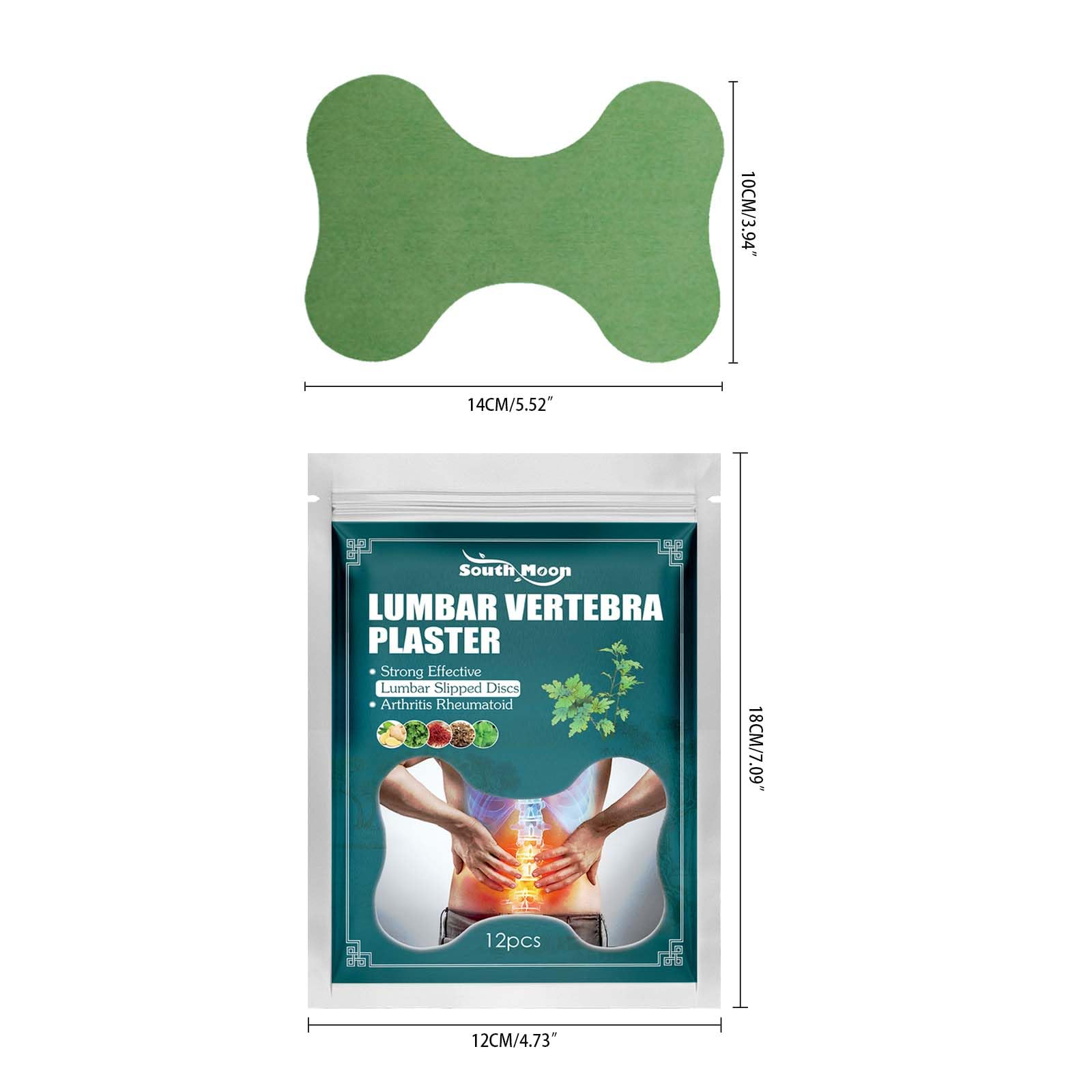 WANGIRO Cerotti lombari, assenzio a base di erbe, supporto per schiena e colonna vertebrale, comfort muscolare e articolare, gestione non invasiva, 24 pezzi