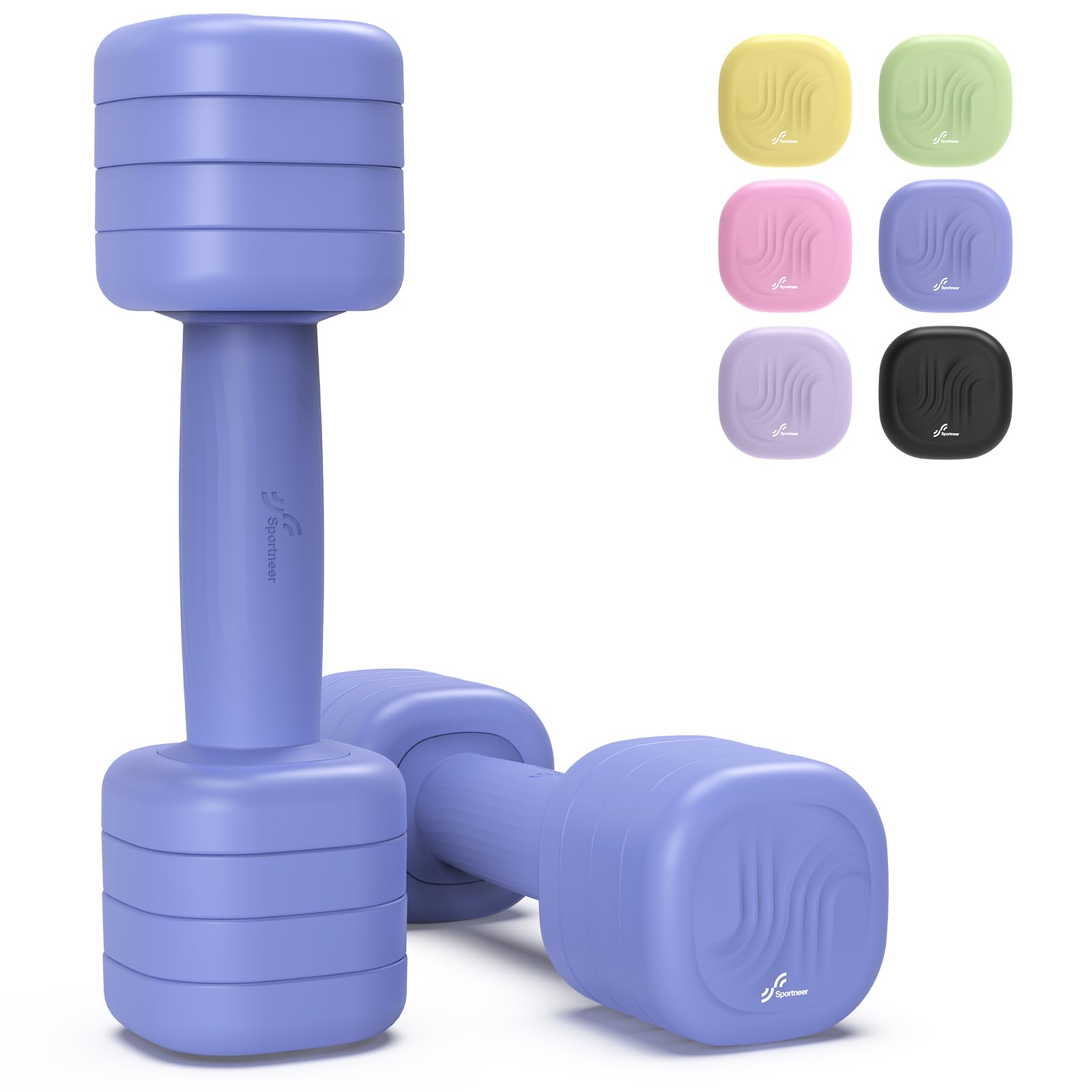 Sportneer Verstellbare Hanteln Frauen Set – Kurzhanteln 2er Set (je 1–2,5 kg Gewichte) mit rutschfestem TPU-Griff, 4-in-1 Hanteln Set für Fitnessgeräte für Zuhause, Home Gym & Krafttraining