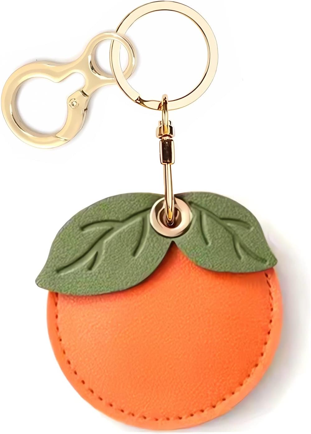 Leather Keychain Holder Case Compatible with AirTag,Cute air tag Cover with Keychain Ring,GPS Tracker Case for Keys