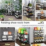 BMOSU 3-Tier Bamboo Shoe Rack Premium Stackable Shoe Shelf Storage Organizer for Hallway Closet Living Room Entryway Organizer(Black) - Image 4