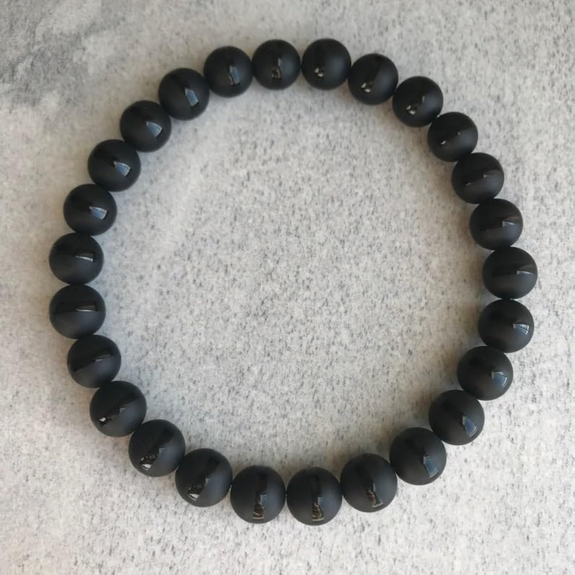 Natural Matte Onyx Stretchable Bracelet, Unisex