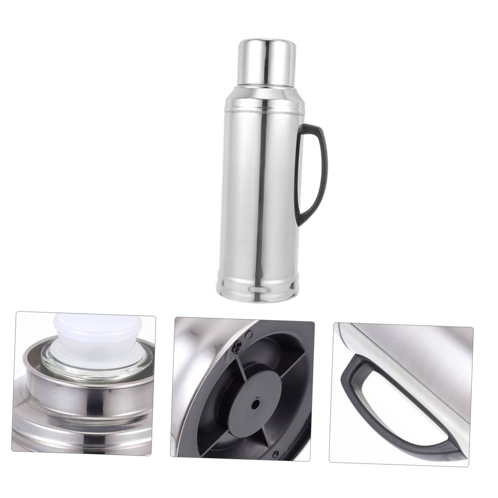 Amosfun Edelstahl Thermoskanne mit Glas innenkolben Doppelwandige Isolierflasche Warmhalteflasche für Haushalt Bpa frei Praktische Vakuum Trinkflasche für Heiße Getränke und Tee