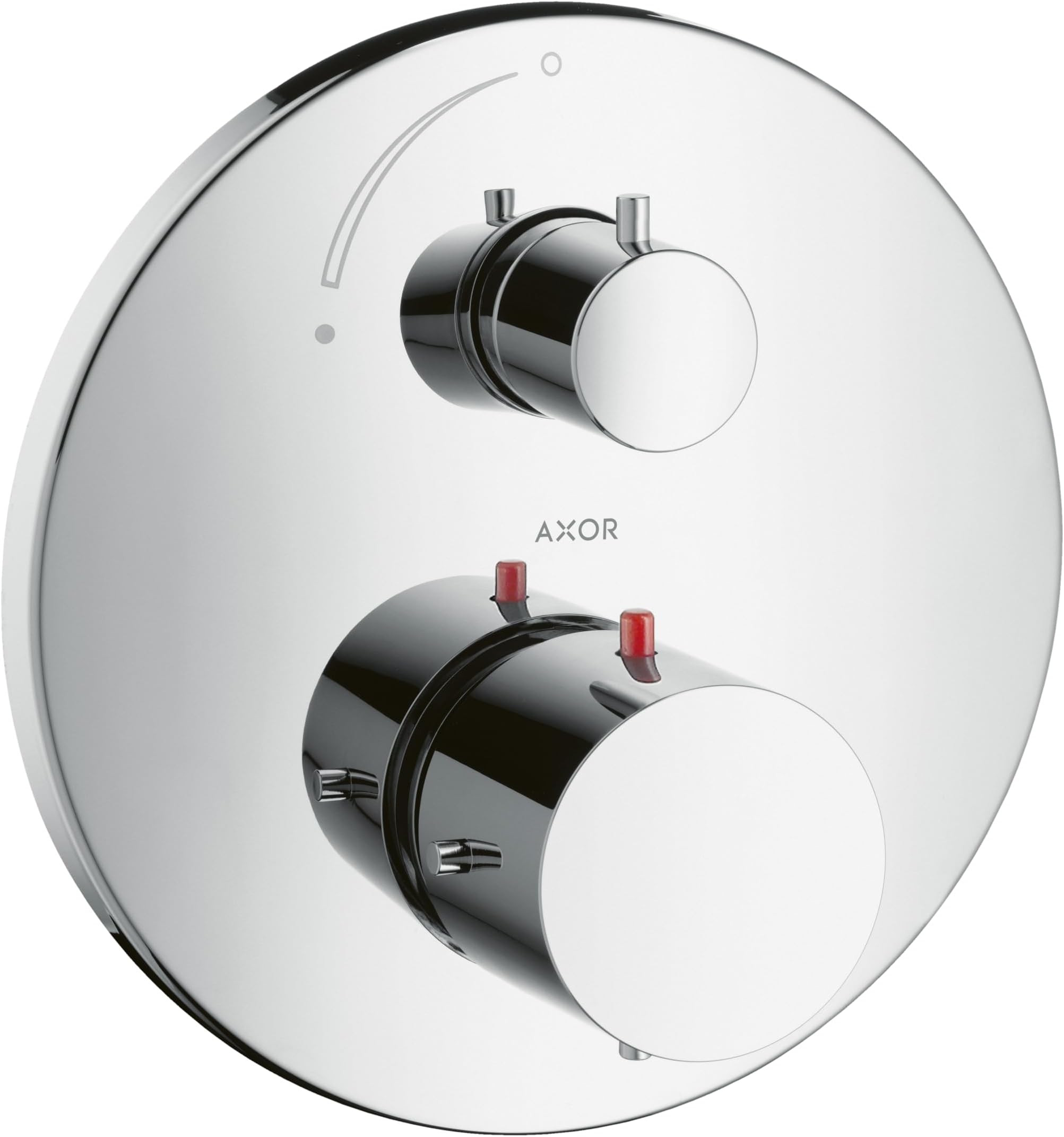 Starck Modern Premium Volume and Auto Temperature Control 2-Handle 7-inch Wide Thermostatic Shower Trim for Rough-in Valve in Chrome, 10700001