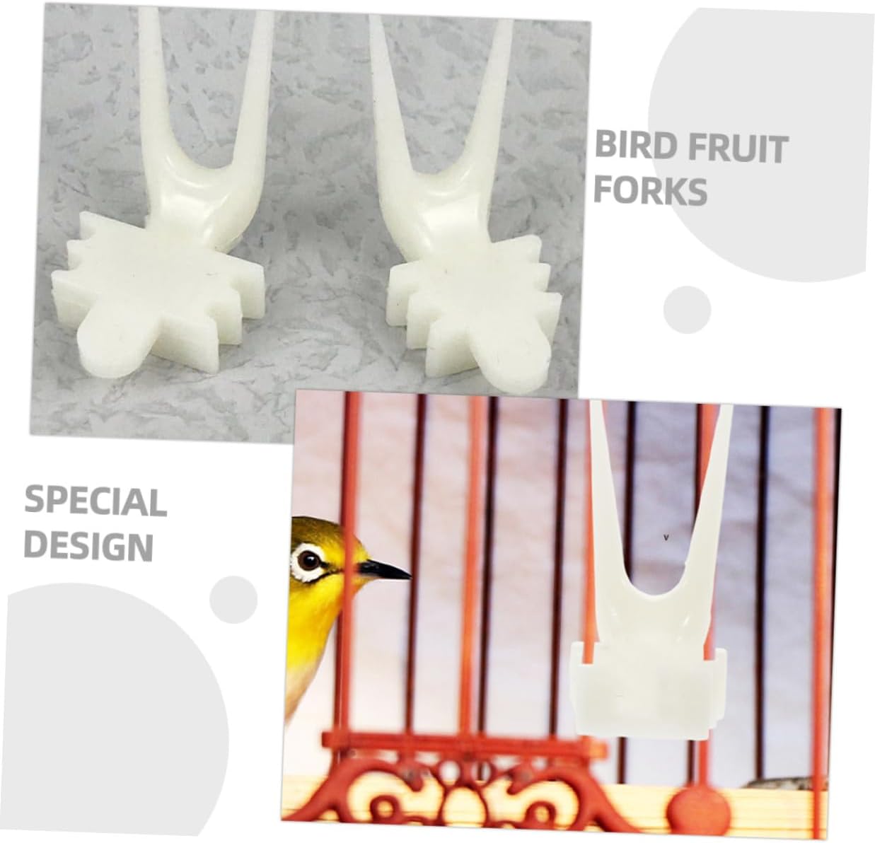 LIOOBO 20pcs Bird Fruit Holder Forks Small Vegetable Food Skewers for Parrots Pet Cage Accessories Reusable Foraging Treat Tool image 3