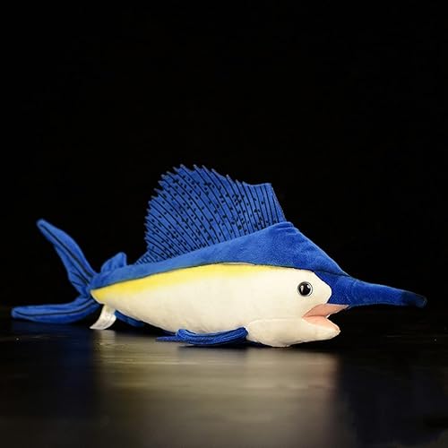Miniatura 2 de lilizzhoumax Sailfish - Peluche de pez vela, simulación de color de contraste azul y blanco, juguete de peluche de 20 pulgadas, juguete de peluche