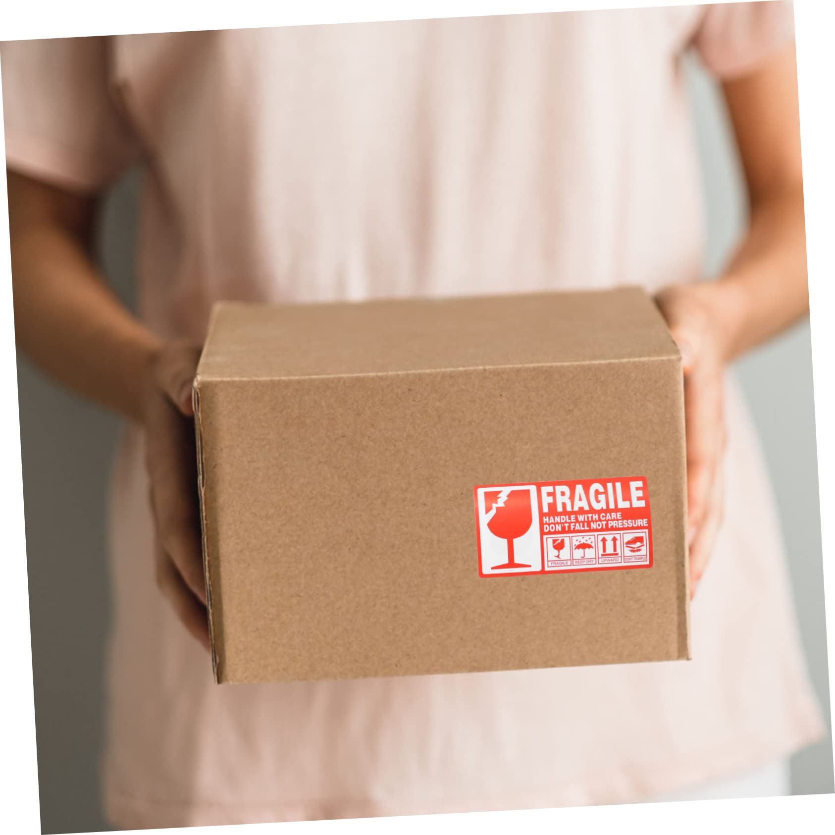 Étiquette Fragile Autocollante Rouge et Blanche Autocollants Avertissement pour Protection Colis Adhésifs Auto Collants pour et Expédition