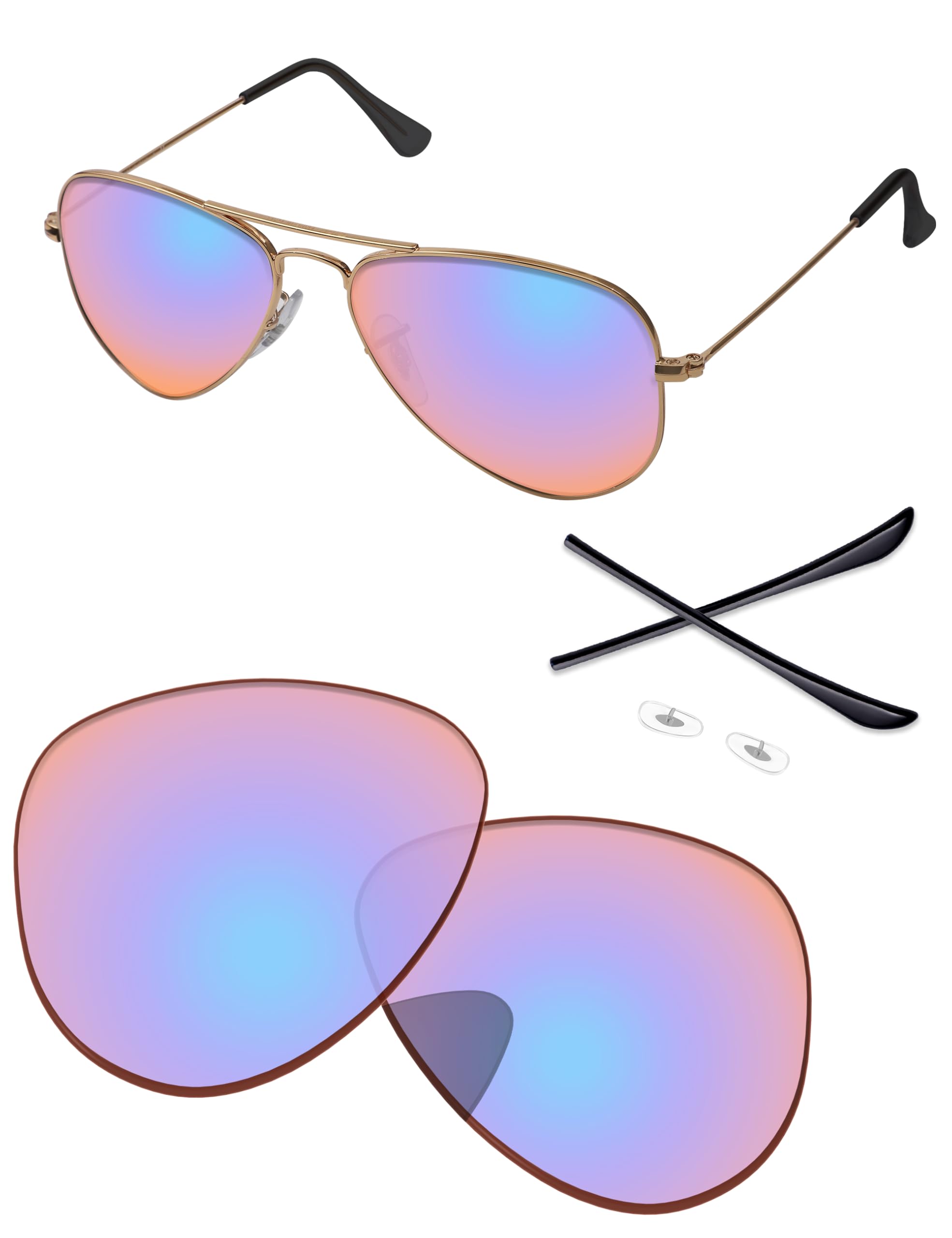 Lenti di ricambio compatibili con occhiali da sole Ray-Ban RB3044 da 52 mm