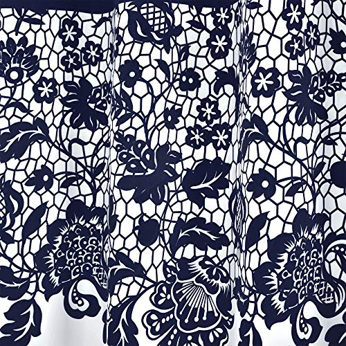 Lush Decor Navy Estate Garden Print Curtains Room Darkening Window Panel Set for Living Dining, Bedroom (Pair) - Image 3