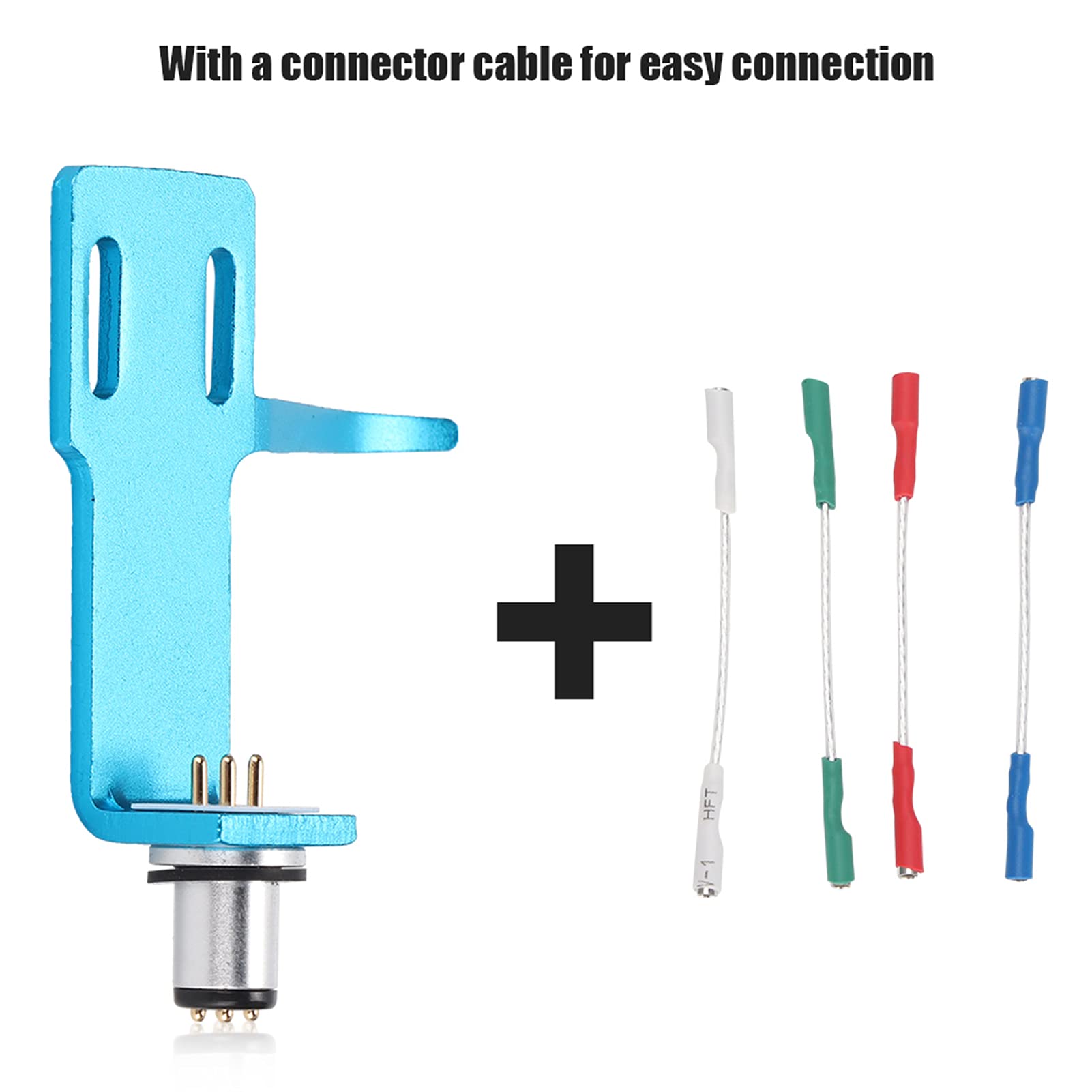 Phono Headshell, Giradischi Giradischi Lettore Fonografo con Cavo di Collegamento, Cartuccia Fono di Fascia Alta Kit Giradischi (blu)