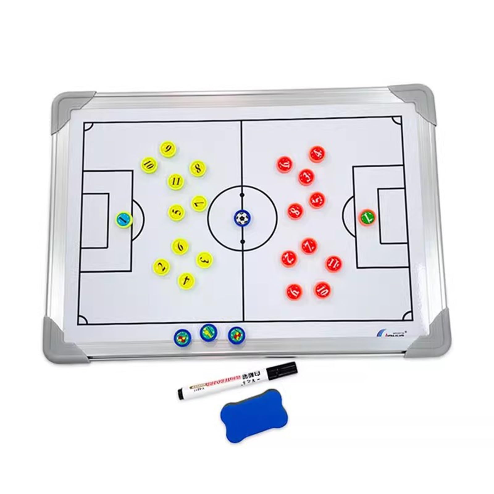 Lavagna Calcio Allenatore con Penna Magneti, Lavagna Magnetica per Allenamento e Analisi dei Giochi, Lavagna Tattica Calcio, Lavagna Calcio Allenatore di Board, con Pennarello, Gomma